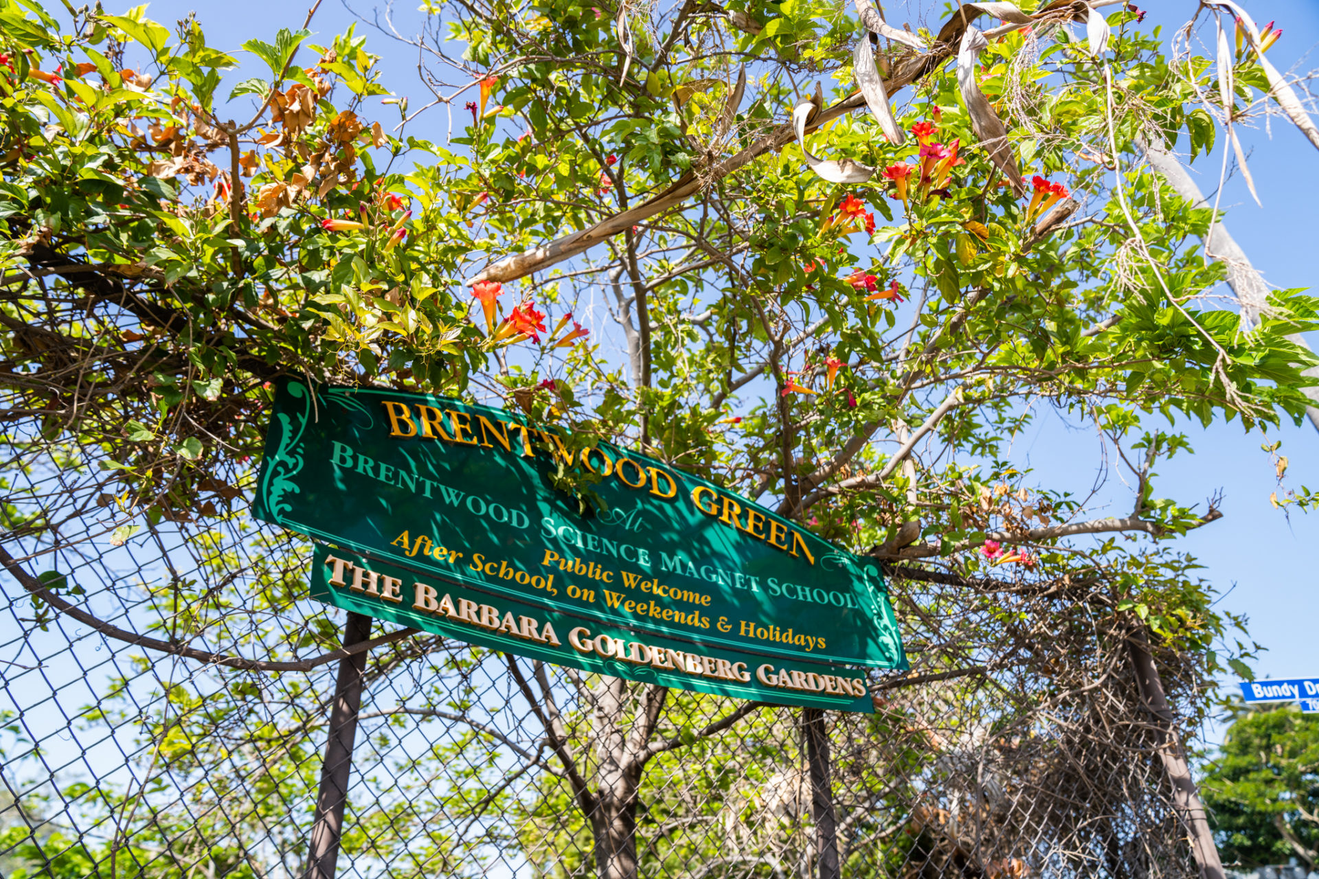 Brentwood Green Barbara Goldenberg Gardens Sign